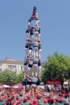 incrível pirâmide humana em Barcelona